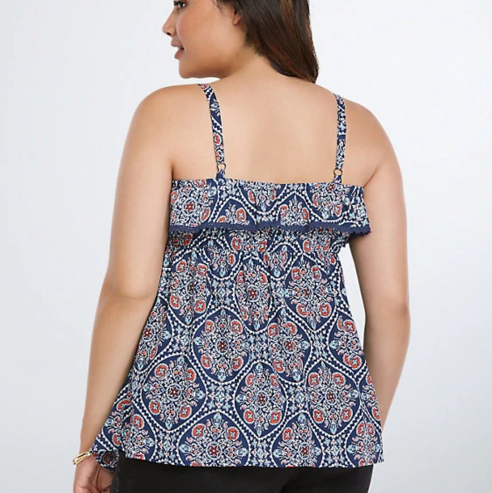 PAISLEY RUFFLE BABYDOLL TOP - Picture 2 of 4